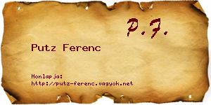 Putz Ferenc névjegykártya